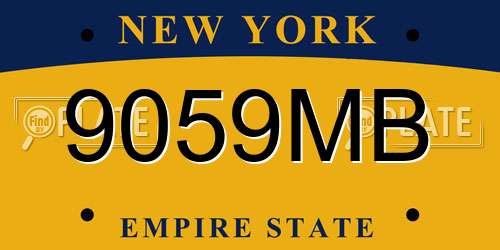 9059MB New York License Plate
