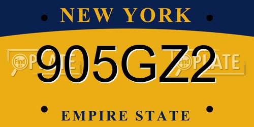 905GZ2 New York License Plate
