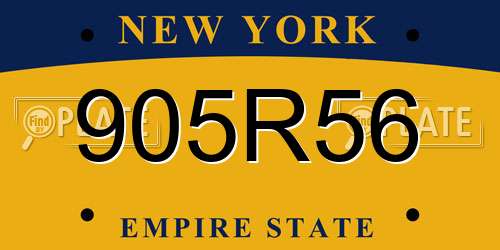 905R56 New York License Plate
