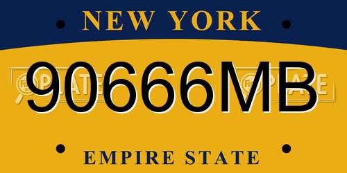 90666MB New York License Plate