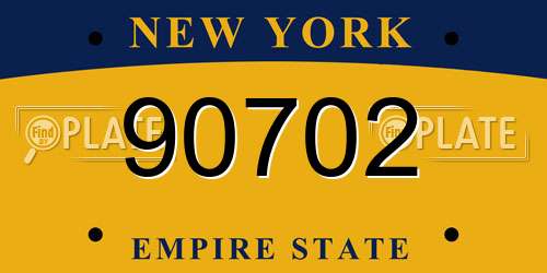 90702 New York License Plate