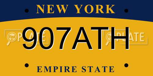 907ATH New York License Plate