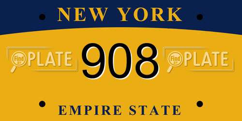 908 New York License Plate