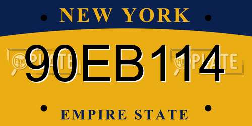 90EB114 New York License Plate