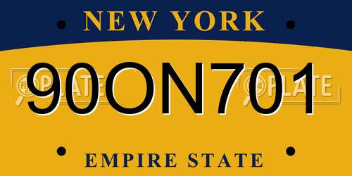 90ON701 New York License Plate