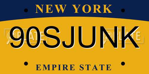 90SJUNK New York License Plate