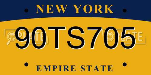 90TS705 New York License Plate