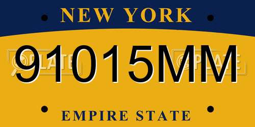 91015MM New York License Plate