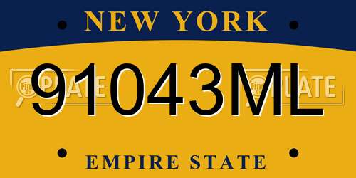 91043ML New York License Plate
