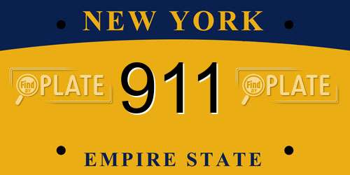 911 New York License Plate