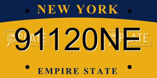 91120NE New York License Plate