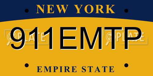 911EMTP New York License Plate