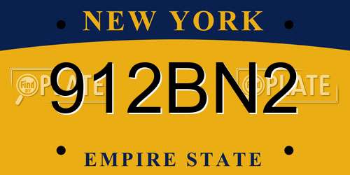 912BN2 New York License Plate