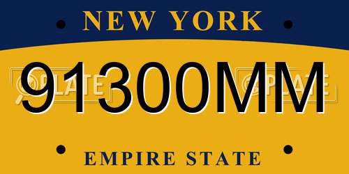 91300MM New York License Plate
