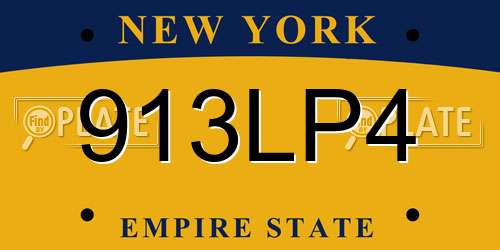 913LP4 New York License Plate