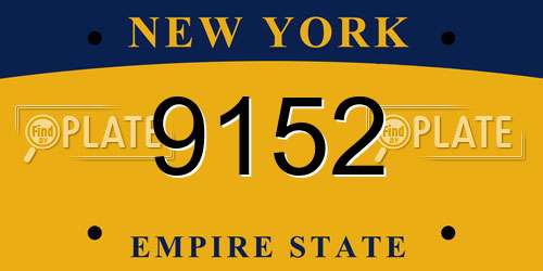 9152 New York License Plate