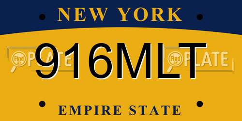 916MLT New York License Plate