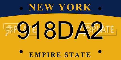 918DA2 New York License Plate