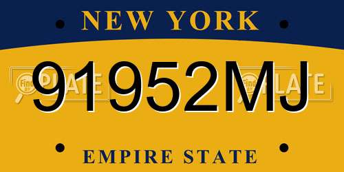 91952MJ New York License Plate