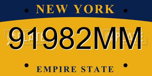 91982MM New York License Plate