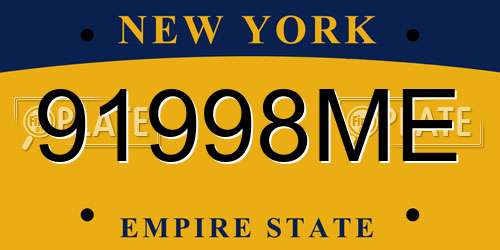 91998ME New York License Plate