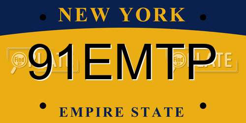 91EMTP New York License Plate