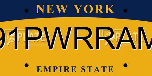 91PWRRAM New York License Plate