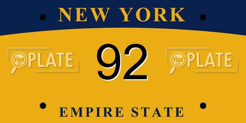 92 New York License Plate