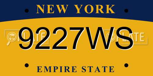 9227WS New York License Plate