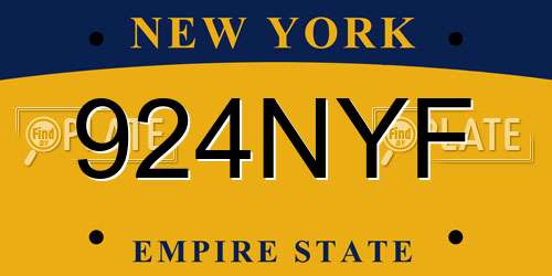 924NYF New York License Plate