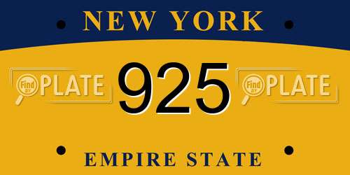 925 New York License Plate