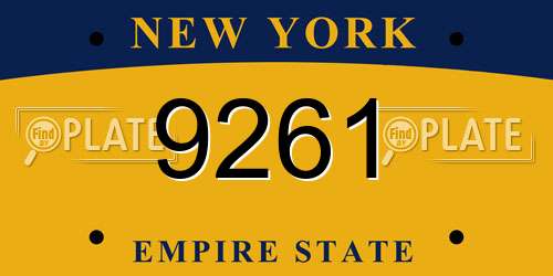 9261 New York License Plate