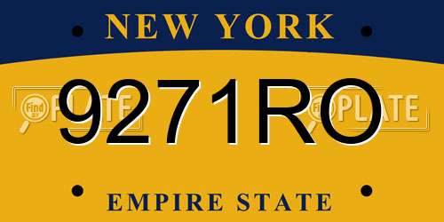 9271RO New York License Plate