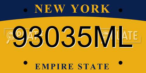 93035ML New York License Plate