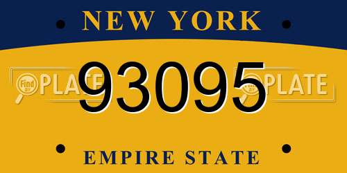 93095 New York License Plate