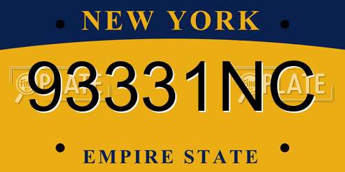 93331NC New York License Plate