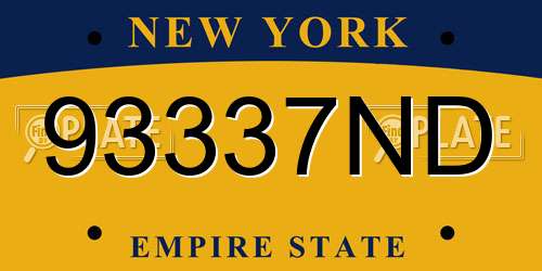 93337ND New York License Plate