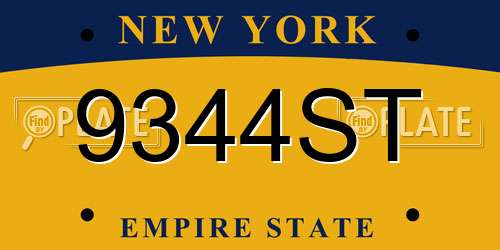 9344ST New York License Plate