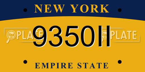 9350II New York License Plate