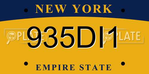 935DI1 New York License Plate