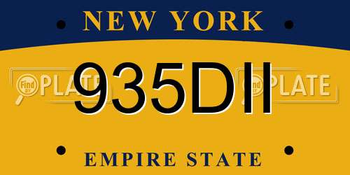 935DII New York License Plate
