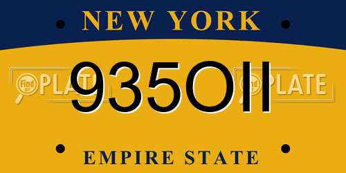 935OII New York License Plate