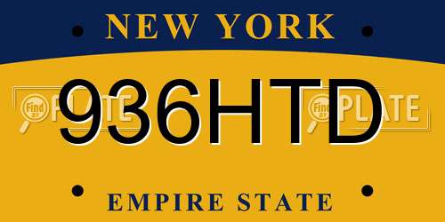 936HTD New York License Plate