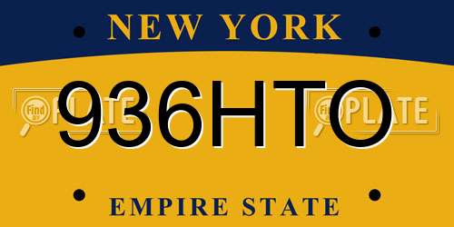936HTO New York License Plate