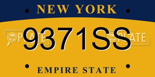 9371SS New York License Plate