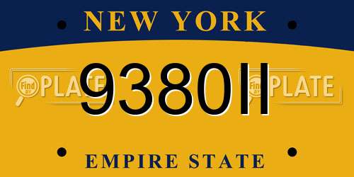 9380II New York License Plate