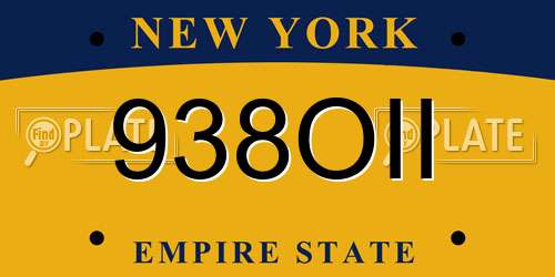 938OII New York License Plate