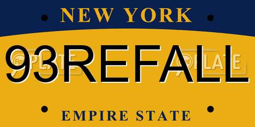 93REFALL New York License Plate