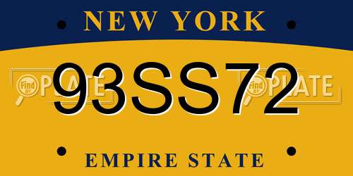 93SS72 New York License Plate