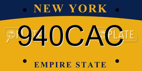 940CAC New York License Plate